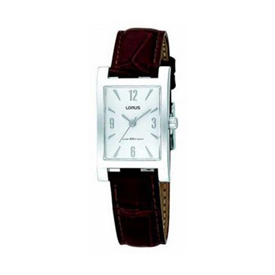 Ladies white dial with brown leather strap watch rrs91jx8